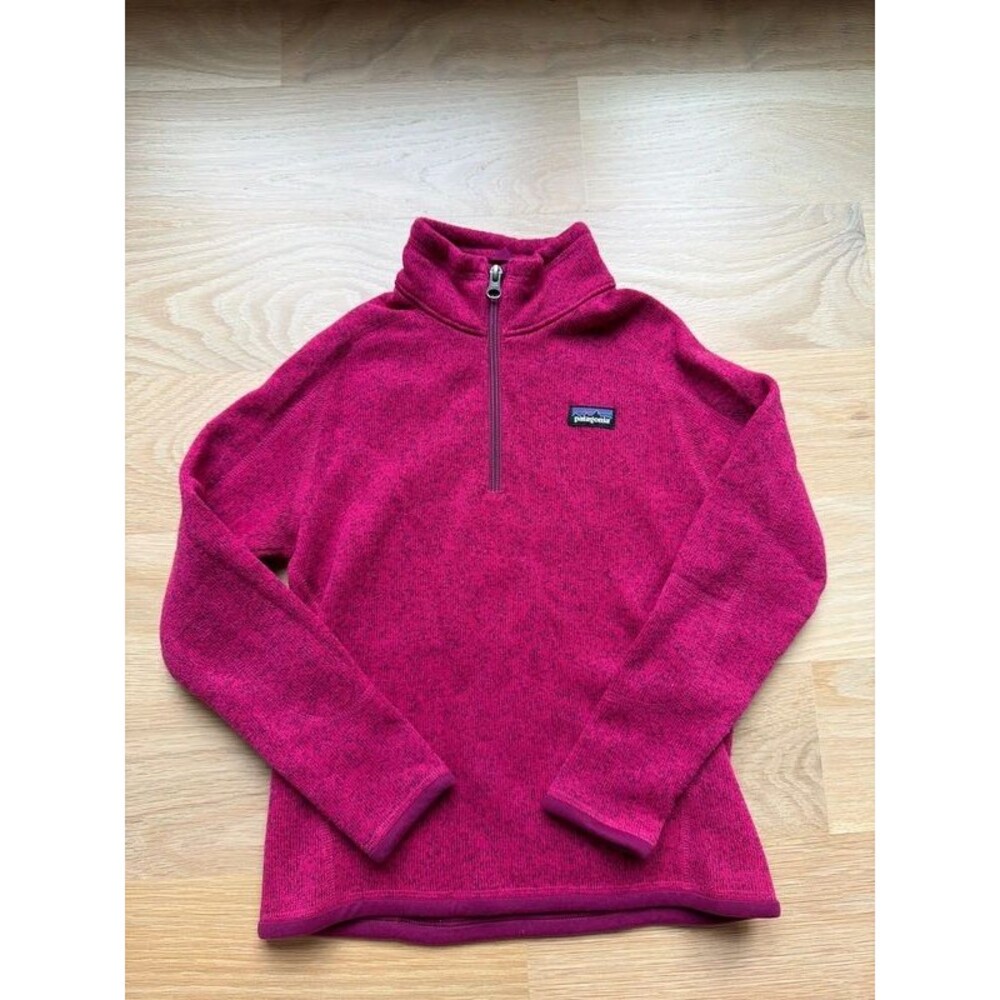 Patagonia girls Better Sweater quarter zip magenta pink size 7 - 8